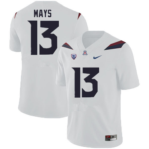 Men #13 Isaiah Mays Arizona Wildcats College Football Jerseys Sale-White